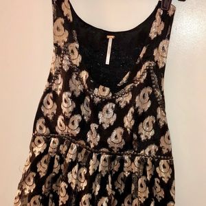 Free People Gold and Black Dress